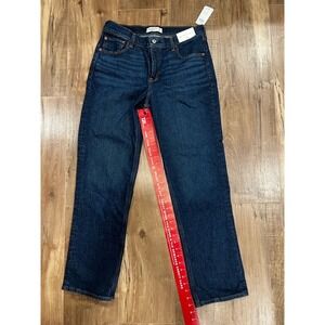 Abercrombie & Fitch The 90s Straight Jeans Size 30 Mid Rise Dark Wash NWT